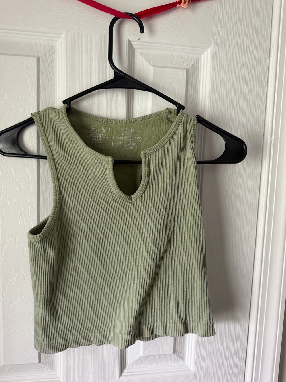 Boom Boom Jeans Sage Ribbed Keyhole Tank Top